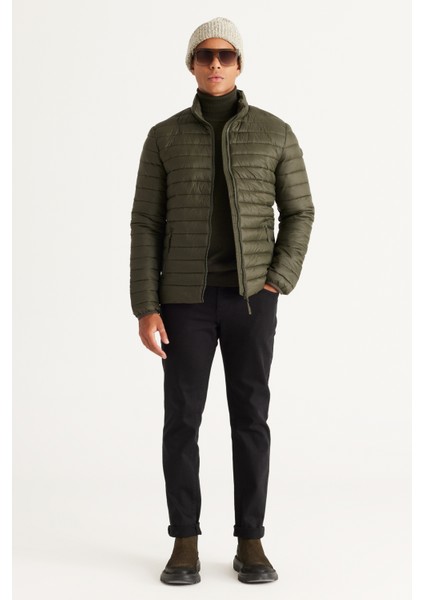 ALTINYILDIZ CLASSICS Erkek Haki Standart Fit Normal Kesim Dik Yaka Desenli Mont indirimleri