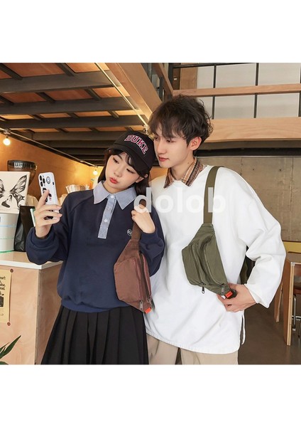 Kadın Crossbody Yıkanmış Kanvas Kadın Düz Renk Omuzdan Askılı Edebi Göğüs Çanta Çanta (Yurt Dışından) indirimleri