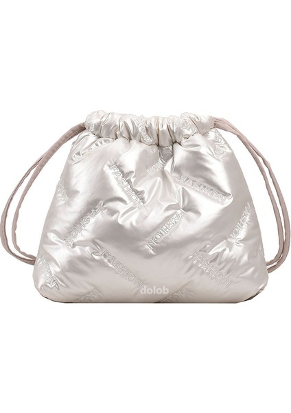Moda Işlemeli Uzay Pamuklu Kova Kadın Sonbahar ve Kış Niş Popüler Tek Omuz Crossbody Çanta Çanta (Yurt Dışından)