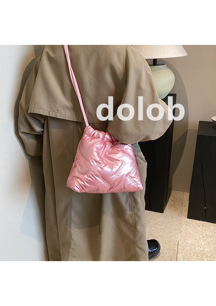 Moda Işlemeli Uzay Pamuklu Kova Kadın Sonbahar ve Kış Niş Popüler Tek Omuz Crossbody Çanta Çanta (Yurt Dışından)