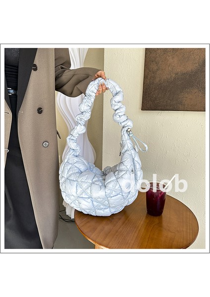 Sonbahar ve Kış Çok Yönlü Ürün Niş Bulut Büzme Ipli Omuz Pilili Crossbody Kadın Büyük Boy Çanta Çanta (Yurt Dışından) indirimleri