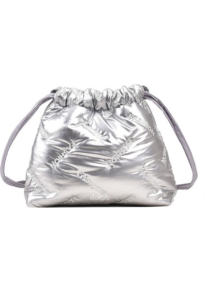 Moda Işlemeli Uzay Pamuklu Kova Kadın Sonbahar ve Kış Niş Popüler Tek Omuz Crossbody Çanta Çanta (Yurt Dışından)