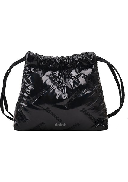 Moda Işlemeli Uzay Pamuklu Kova Kadın Sonbahar ve Kış Niş Popüler Tek Omuz Crossbody Çanta Çanta (Yurt Dışından)