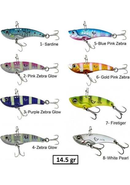 3D Minnow Metal Vib Blade Vibrasyon Jig 14.5 gr 5.5cm