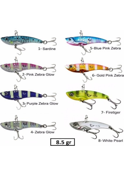 3D Minnow Metal Vib Blade Vibrasyon Lrf Jig 8.5gr 4.5cm
