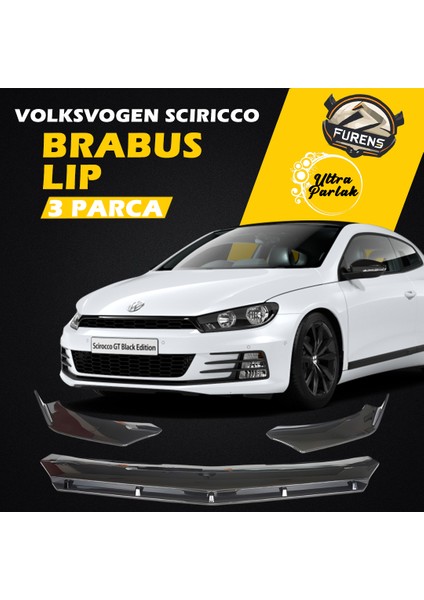 Vw Scirocco 08-16 Uyumlu Brabus Ön Lip 3 Parça Kanatlı Lip