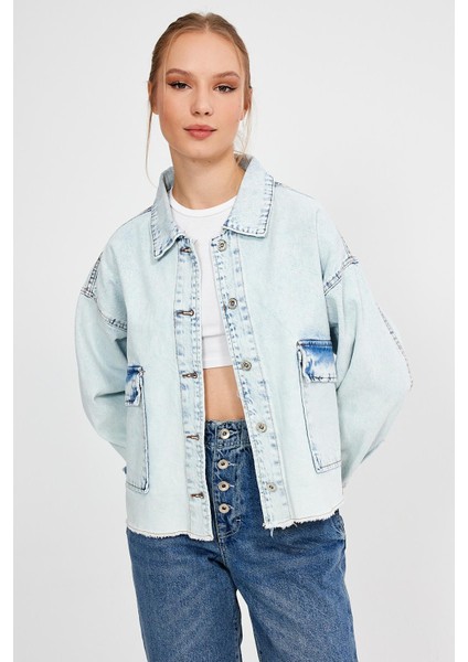 Özel Koleksiyon Cepli Denim Ceket (AG-3003) fırsatları