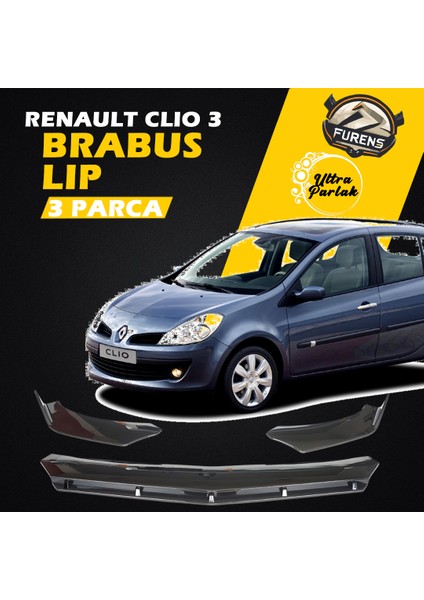 Renault Clio 3 2005-2009 Uyumlu Brabus Ön Lip 3 Parça Kanatlı Lip