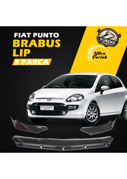 Fiat Punto Evo 2009-2018 Uyumlu Brabus Ön Lip 3 Parça Kanatlı Lip