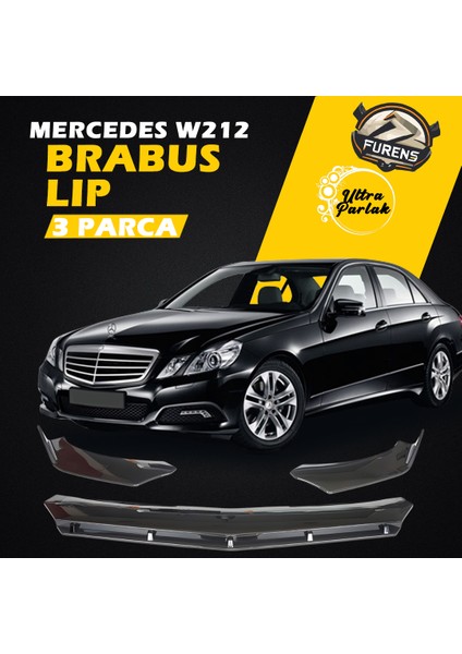 Mercedes Benz W212 2009-2016 Uyumlu Brabus Ön Lip 3 Parça Kanatlı Lip