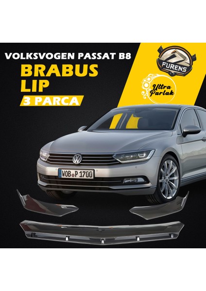 Vw Passat B8 Uyumlu Brabus Ön Lip 3 Parça Kanatlı Lip