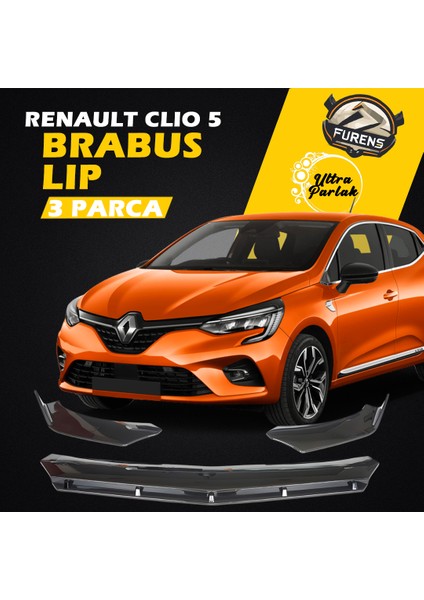 Renault Clio 5 2019 Uyumlu Brabus Ön Lip 3 Parça Kanatlı Lip