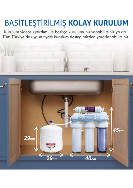 5 Aşamalı Açık Kasa Su Arıtma Cihazı