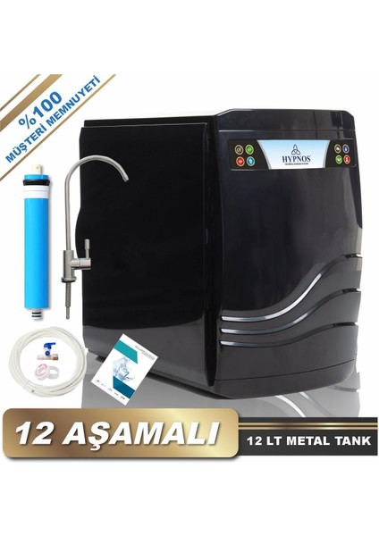 Hypnos 12 Aşamalı Pompalı Master Membranlı Alkali Su Arıtma Cihazı Ücretsiz Kurulum