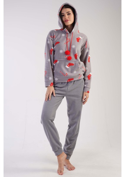 Kadın Polar Uzun Kol Pijama Takım