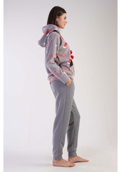 Kadın Polar Uzun Kol Pijama Takım