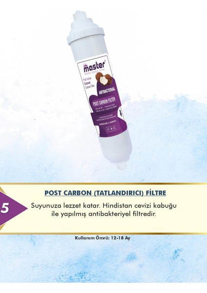 5 Aşamalı Master Membranlı Su Arıtma Cihazı Filtre Seti modelleri