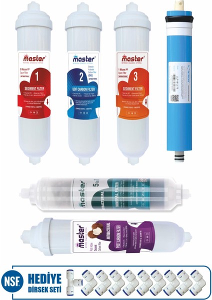 Master 10 Aşamalı Vontron Membranlı Su Arıtma Cihazı Filtre Seti