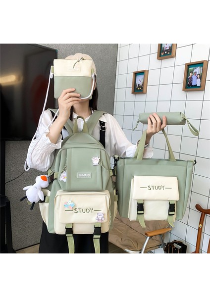 Kampüsü Kanvas Büyük Kapasiteli Öğrenci Okul (Dört Parça) Çantası (Yurt Dışından) modelleri