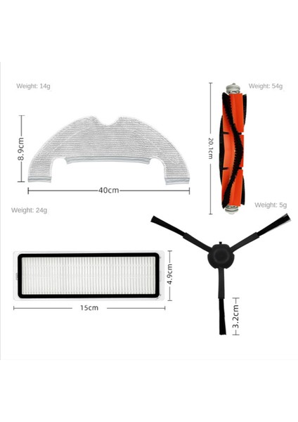 Yedek Ana Yan Fırça Hepa Filtre Toz Torbası Paspas Bezi Bot L10 Artı Z10 Pro D10 Artı Robotlu Süpürge (Yurt Dışından)