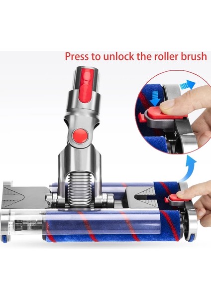 Çift Yumuşak Rulo Kafa Hızlı Bırakma Elektrikli Zemin Kafası Için V7 V10 V11 V15 Elektrikli Süpürge Parçaları (Yurt Dışından) indirimleri