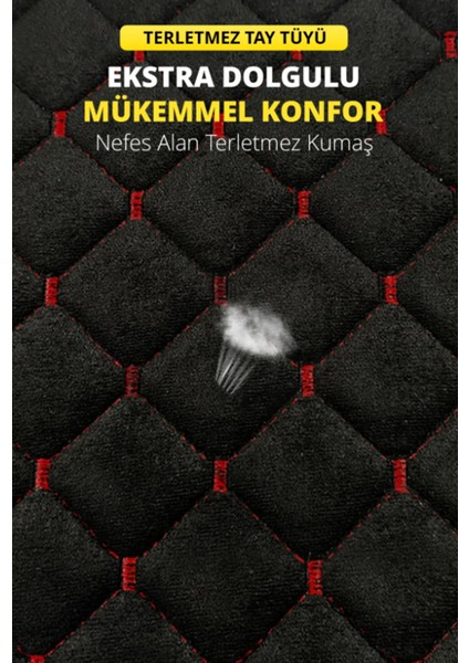 Tay Tüyü Cepli & Terletmez Kumaş Sırtlı Oto Koltuk Minder Seti - Koltuk Koruma Kılıfı (3'lü Set) fırsatları