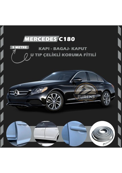 Fruens Mercedes C180 Oto Araç Kapı Koruma Fitili 5metre Parlak Gri Renk