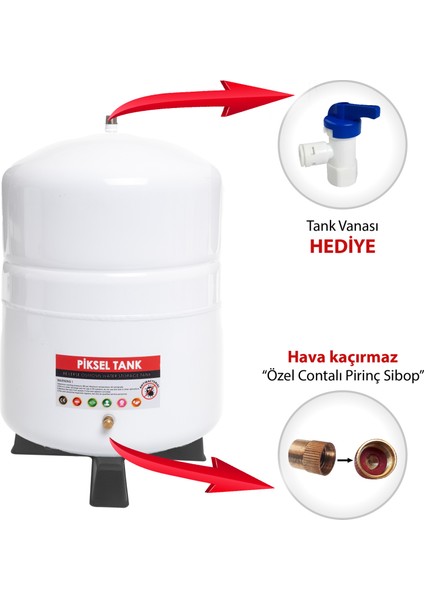 Su Arıtma Cihazı Tankı 2.2 Galon 8 Litre Metal Tank