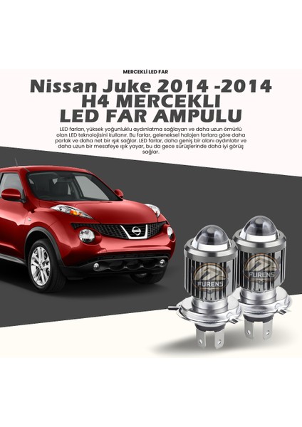 Nissan Juke (2010-2014) Makyajsız Kasa Mercek LED Xenon Uzun - Kısa Çift Renk