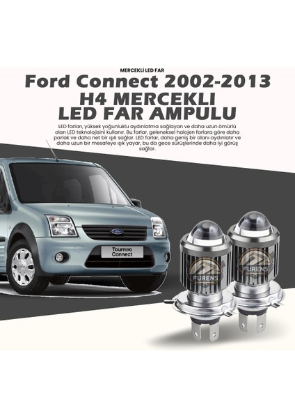 Ford Connect Için Uyumlu Şimşek Etkili Mercek LED Xenon Çift Renk