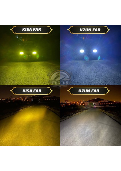 Ford Connect Için Uyumlu Şimşek Etkili Mercek LED Xenon Çift Renk