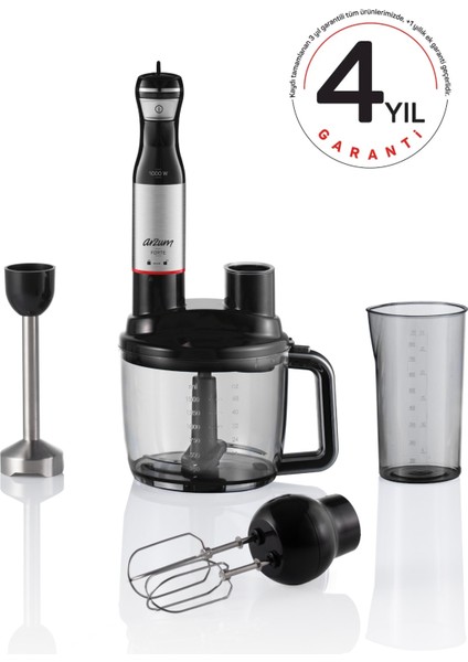 Forte 1000 W Siyah Multi Blender Set