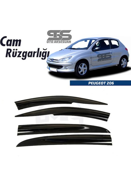 Fruens Cam Rüzgarlığı Peugeot 206 1998-2012 Arası Mügen Tip Piano Black