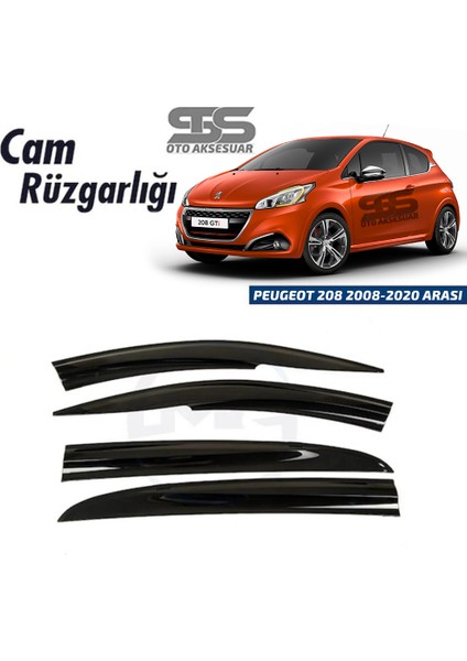 Fruens Cam Rüzgarlığı Peugeot 208 2008-2020 Arası Mügen Tip Piano Black