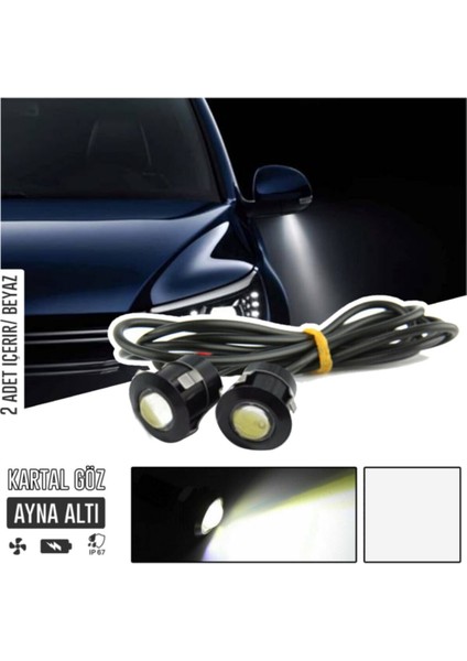 Kartal Göz LED Ayna Altı LED Eagle Eye Civatalı Beyaz Renk 18MM