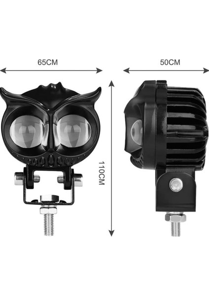 Üniversal 2,5 Inç Amber-Beyaz Baykuş Sis Farı Araç Motosiklet Ofroad Uyumlu 2 Adet