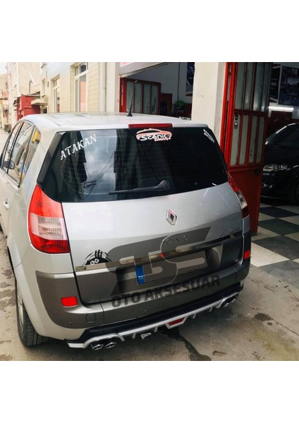 Fruens Renault Scenic Difüzör Arka Tampon Eki 4 Egzoz Çıkışlı Gri Tip