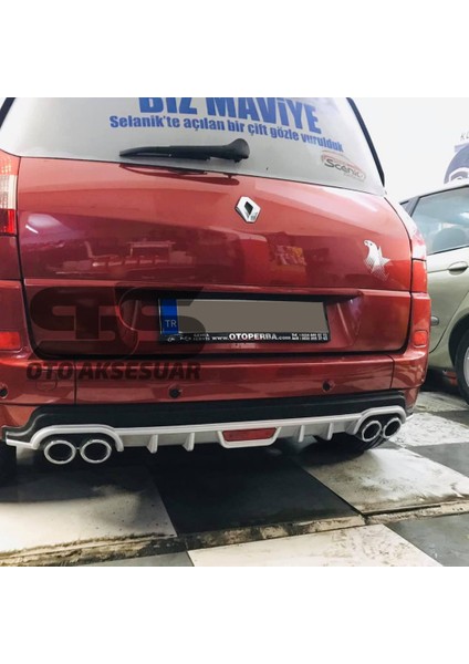 Fruens Renault Scenic Difüzör Arka Tampon Eki 4 Egzoz Çıkışlı Gri Tip