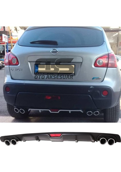 Nissan Qashqai Difüzör Arka Tampon Eki 4 Egzoz Çıkışlı Siyah