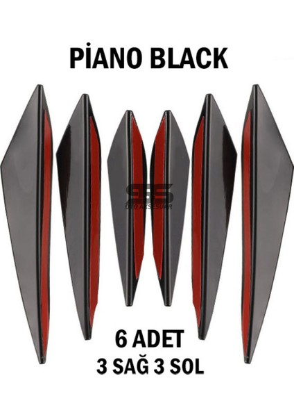 Fruens Her Araca Uyumlu Ithal Piano Black 6'lı Kanatlı Tampon Bıçağı fiyatları