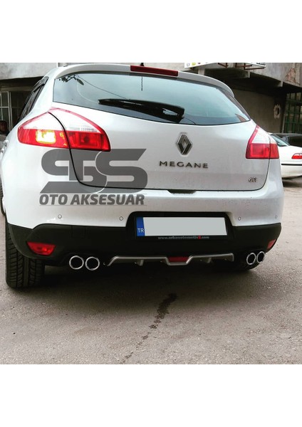 Fruens Renault Megane 3 Hb Difüzör Arka Tampon Eki 4 Egzoz Çıkışlı Gri