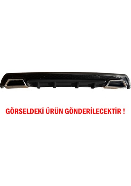 Hyundai I20 Difüzör Arka Tampon Eki 2 Egzoz Çıkışlı Siyah Lüx Tip