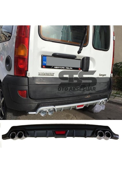 Fruens Renault Kangoo Difüzör Arka Tampon Eki 4 Egzoz Çıkışlı Siyah Tip