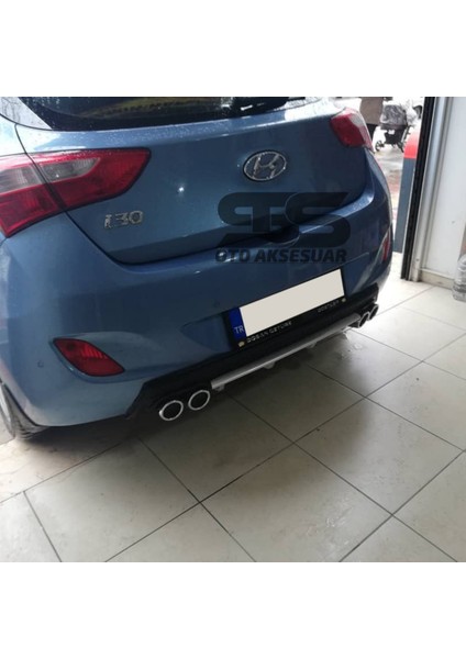 Fruens Hyundai I30 Difüzör Arka Tampon Eki 4 Egzoz Çıkışlı Gri Lüx Tip