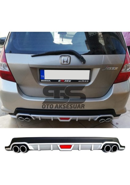 Honda Jazz Difüzör Arka Tampon Eki 4 Egzoz Çıkışlı Gri Tip