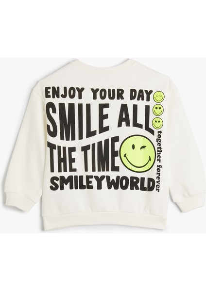 Smileyworld® Sweatshirt Lisanslı Şardonlu Uzun Kollu Bisiklet Yaka