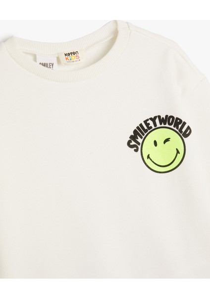 Smileyworld® Sweatshirt Lisanslı Şardonlu Uzun Kollu Bisiklet Yaka