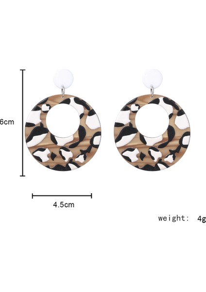 Kübik Baskı Leopar Vintage Akrilik Çıtçıt Küpe (Yurt Dışından) modelleri