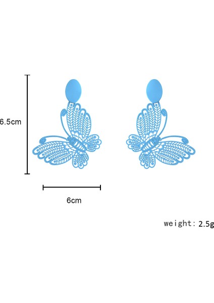 Ajurlu Metal Boyalı Kelebek Küpe (Yurt Dışından) fiyatları