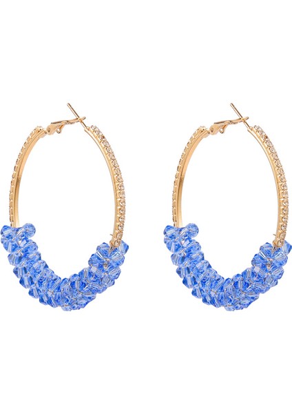 Daire Reçine Geometrik Küpe (Yurt Dışından)